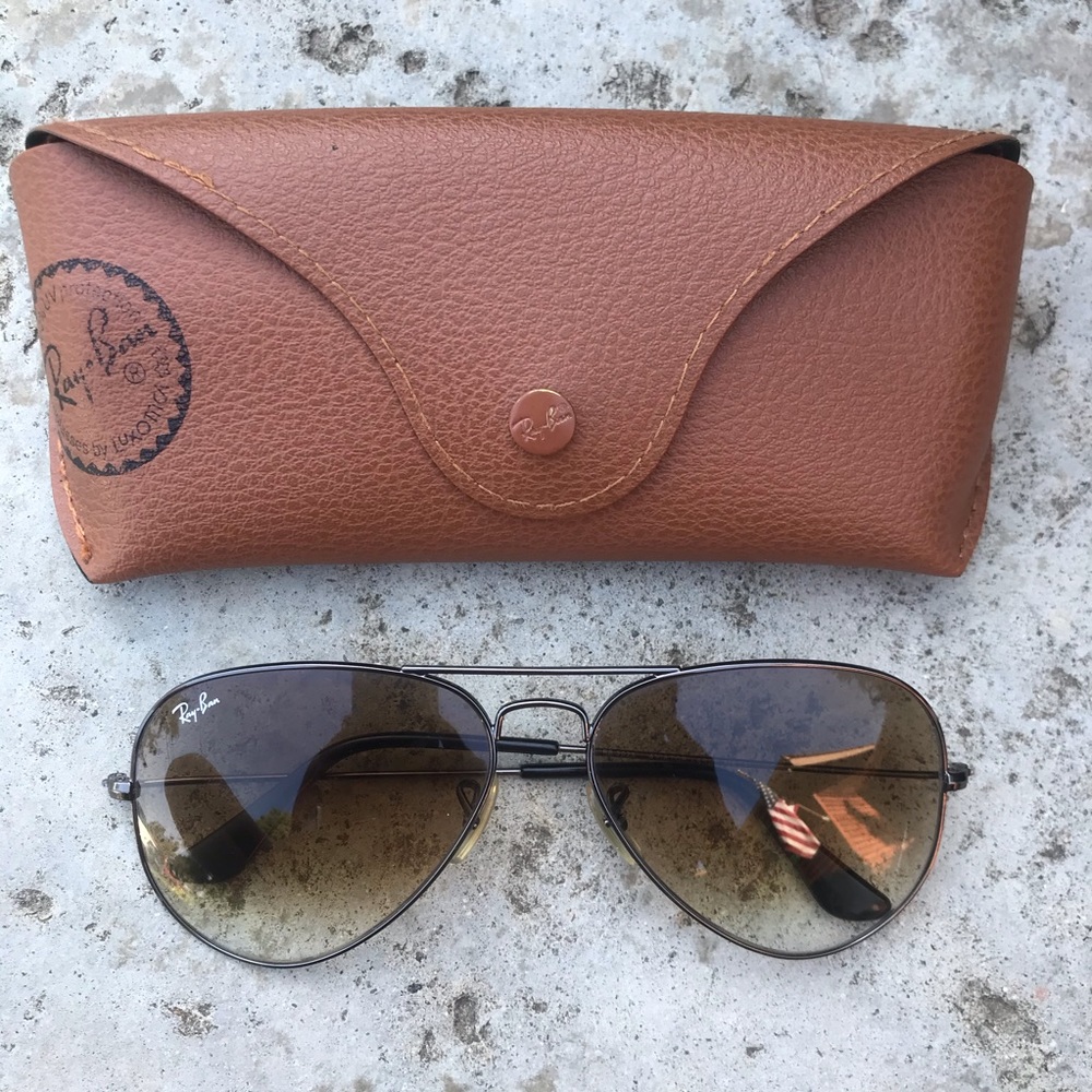 Ray Ban Aviators Sunglasses Large metal brown